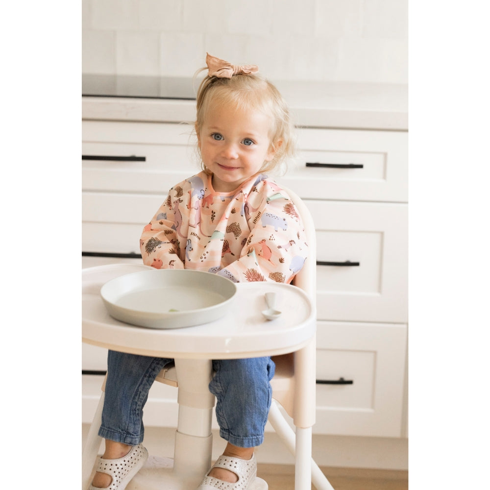 Tiny Twinkle - Mess Proof Long Sleeve Bibs - Aussie Animals Pink