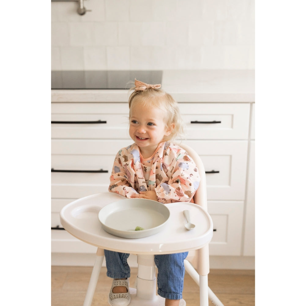 Tiny Twinkle - Mess Proof Long Sleeve Bibs - Aussie Animals Pink