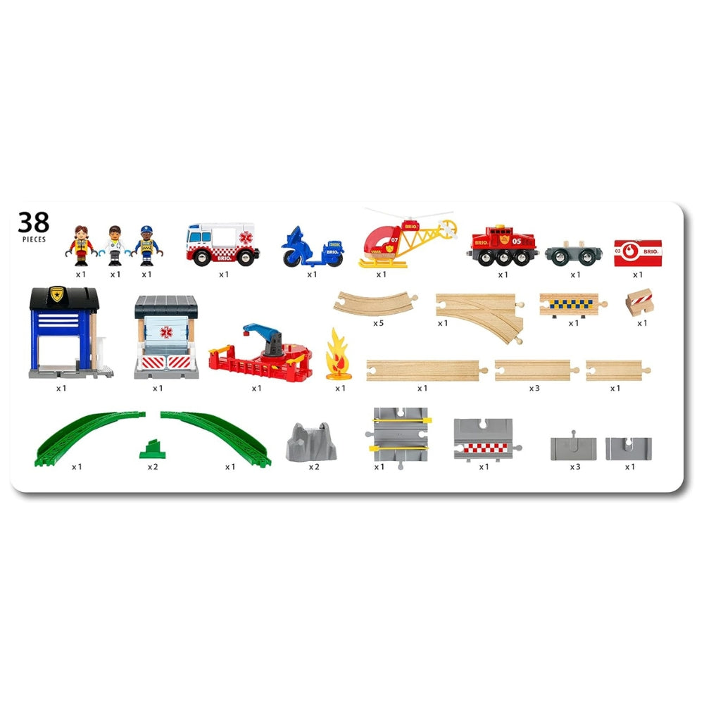 BRIO - 救援小组火车套装 44件