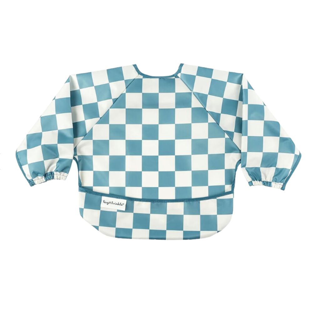 Tiny Twinkle - 防水长袖罩衣 - Blue Checker