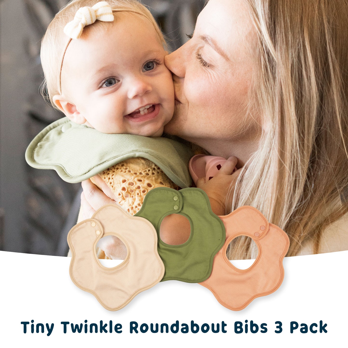 Tiny Twinkle - Kaffle™ 花瓣形防水围嘴口水巾 3 Pack - Light Netural Set