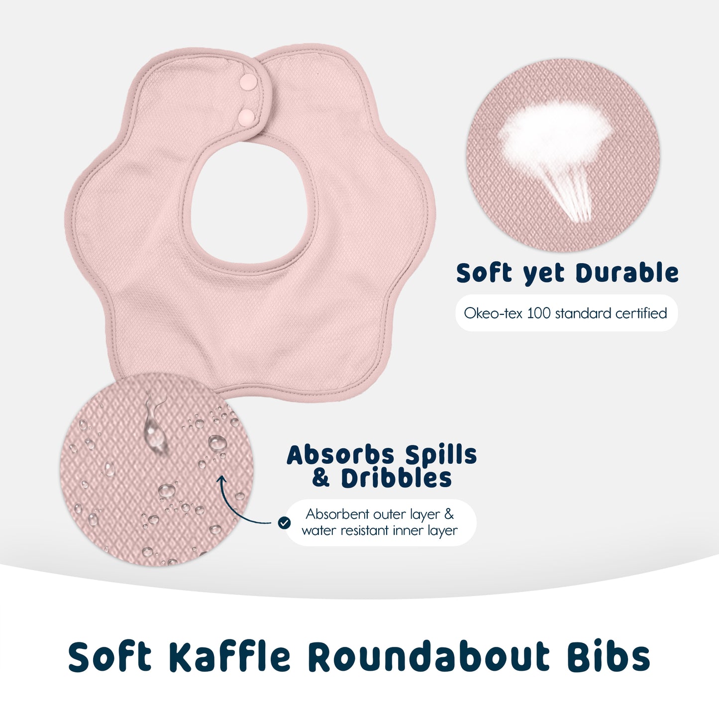 Tiny Twinkle - Kaffle™ 花瓣形防水围嘴口水巾 3 Pack - Pink Set