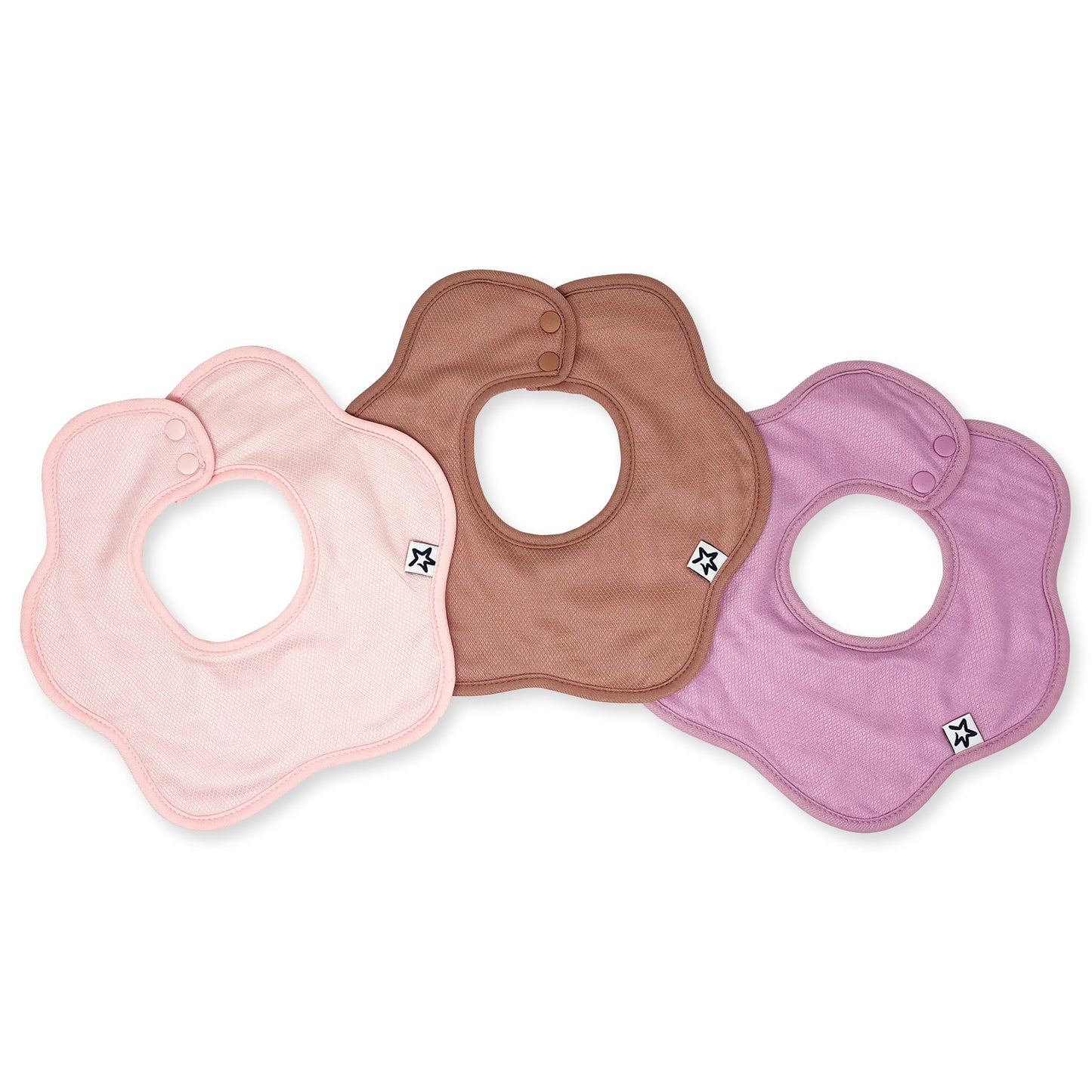 Tiny Twinkle - Kaffle™ 花瓣形防水围嘴口水巾 3 Pack - Pink Set