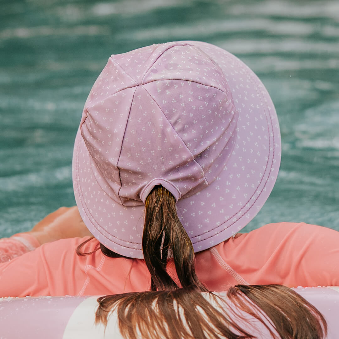 Bedhead Hats -  (只有XL码 )儿童游泳沙滩马尾帽  - Lila (54cm|3-6years|XL)