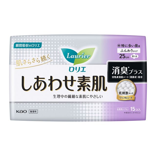 花王乐而雅- Happy Skin, 强效除臭剂,适用于体味过重的日子 有护翼型 15 片