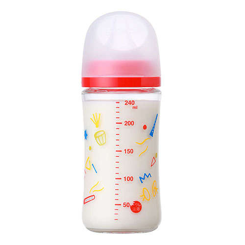 贝亲 - 母乳实感耐热玻璃奶瓶 - Music - 240ml