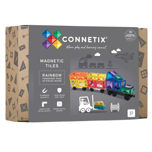 Connetix Tiles - 彩虹交通套装 50片