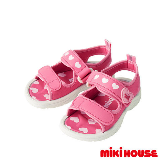 MIKIHOUSE 粉色爱心款凉鞋 - 15cm
