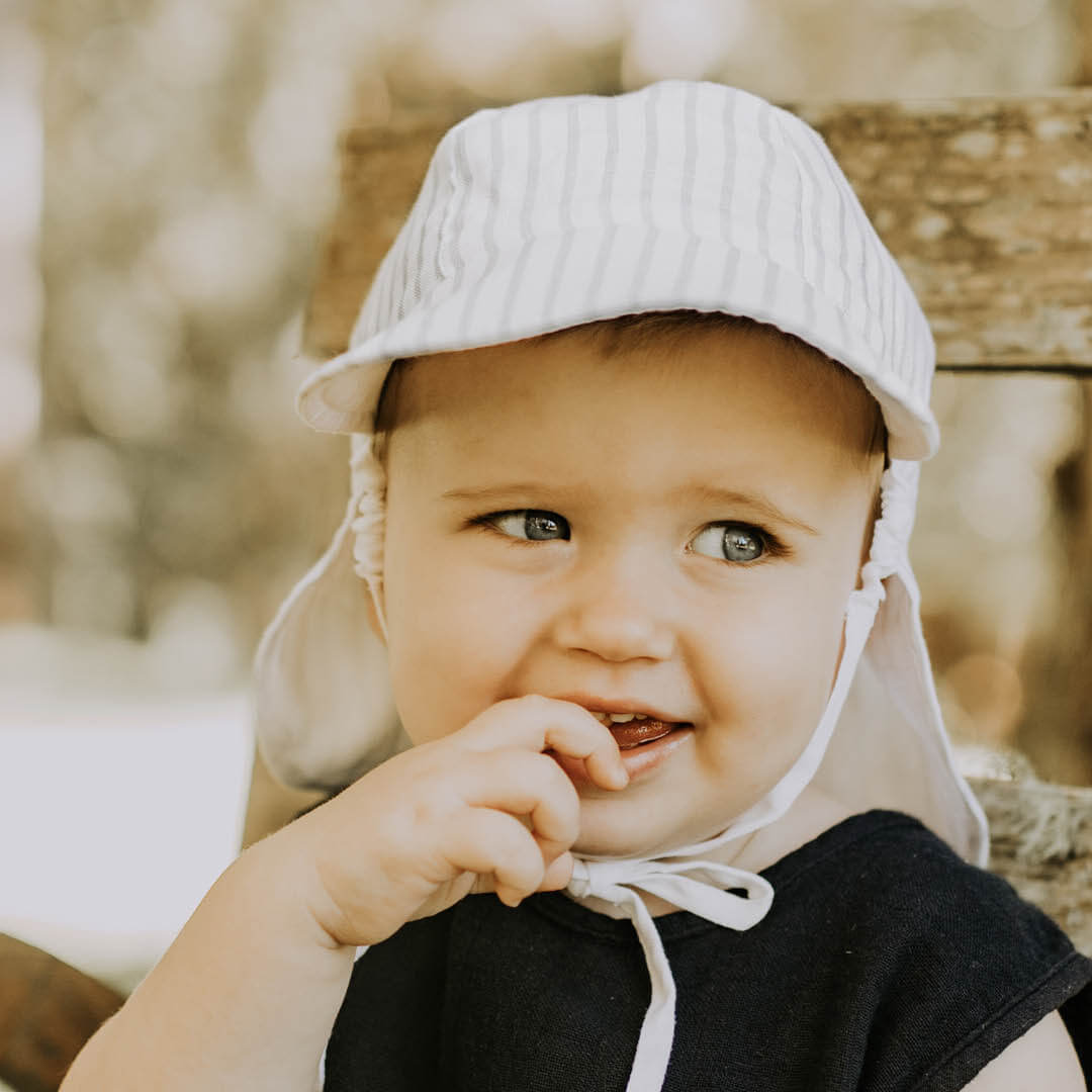 Bedhead - (只有S码)宝宝双面军团防晒帽 - Finley / Blanc (6-12mth|46-50cm|S)