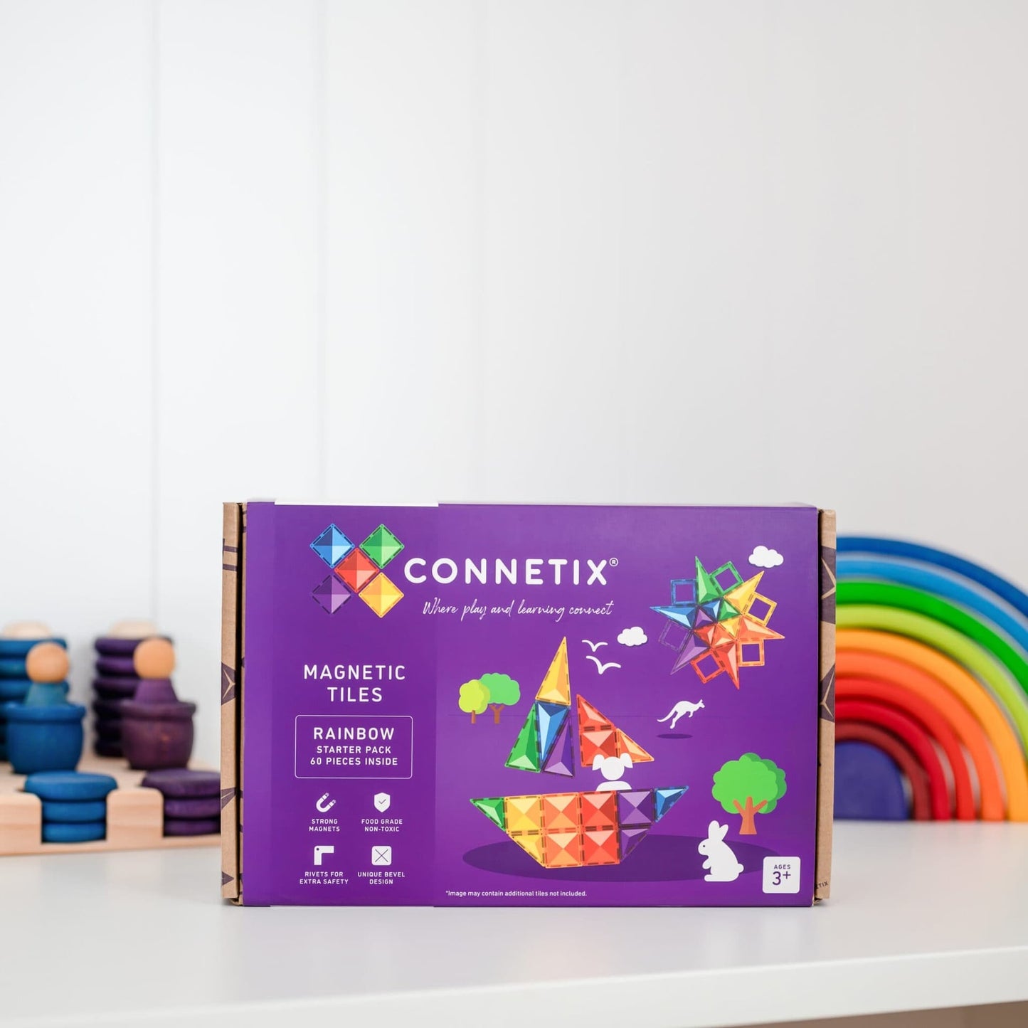 Connetix Tiles - 彩虹入门套装 60片