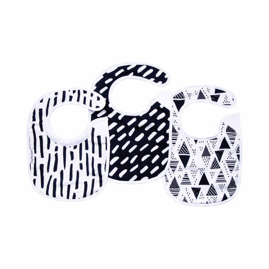 Tiny Twinkle - Kaffle™ 环形防水围嘴口水巾3件套 - Black & White Set