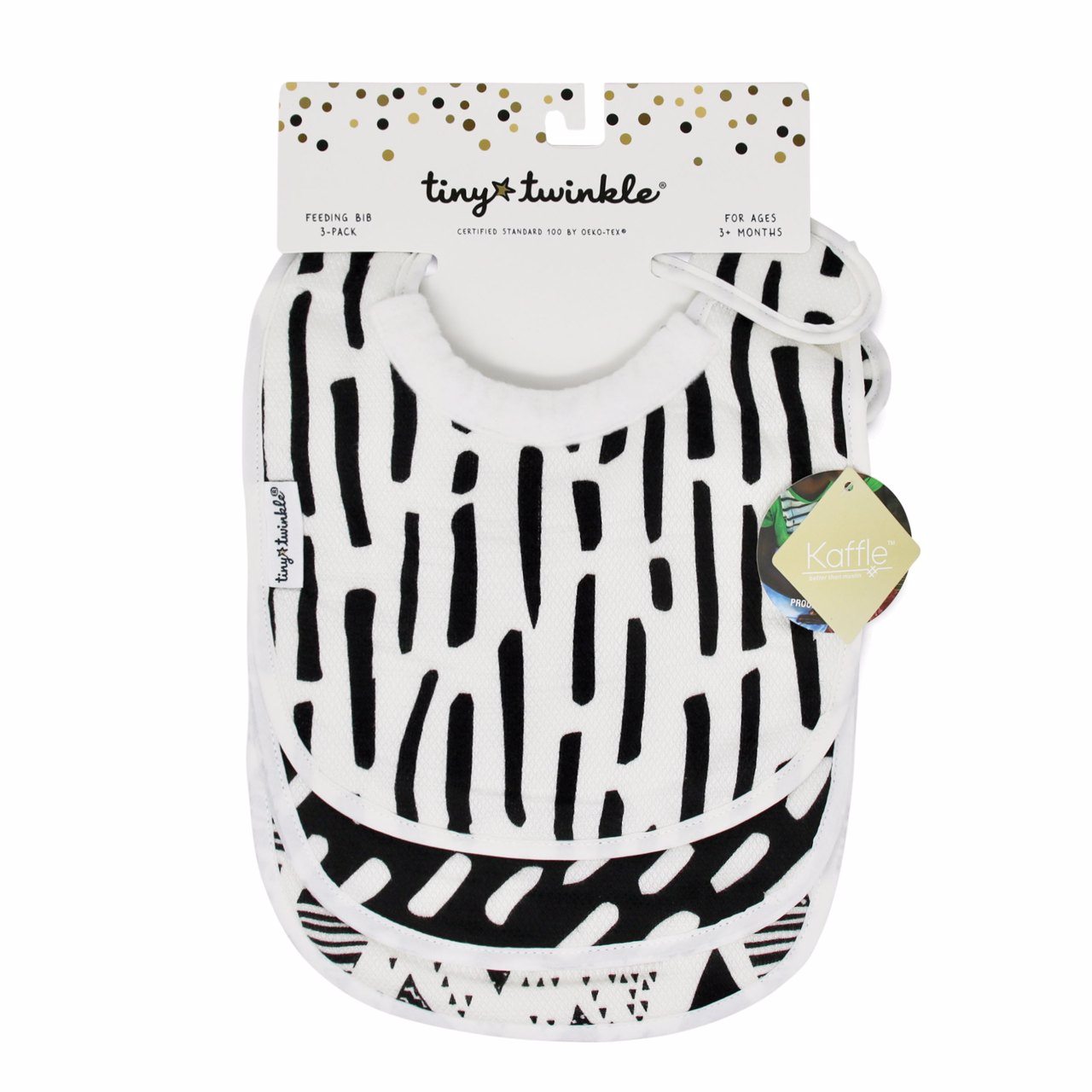 Tiny Twinkle - Kaffle™ 环形防水围嘴口水巾3件套 - Black & White Set