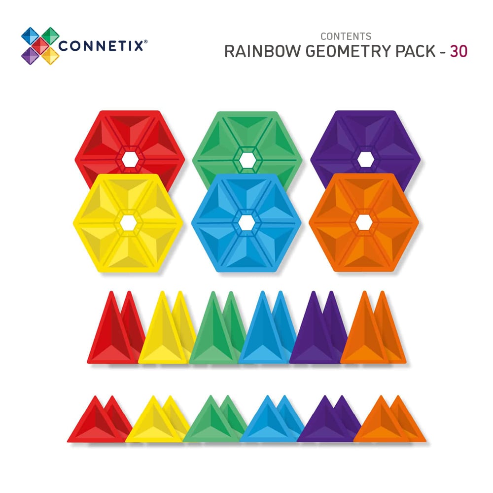 Connetix Tiles - 彩虹几何套装 30片