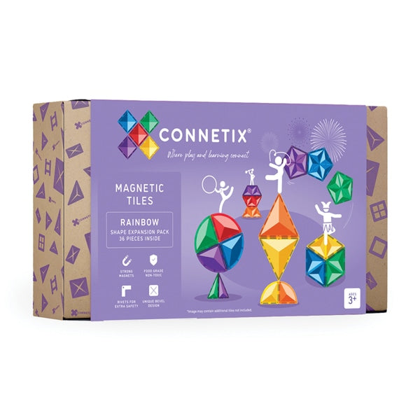 Connetix Tiles - 彩虹形状扩展套装 36片