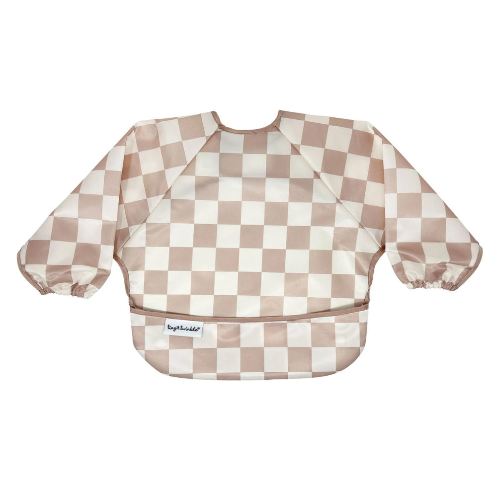 Tiny Twinkle - 防水长袖罩衣 - Beige Checkers