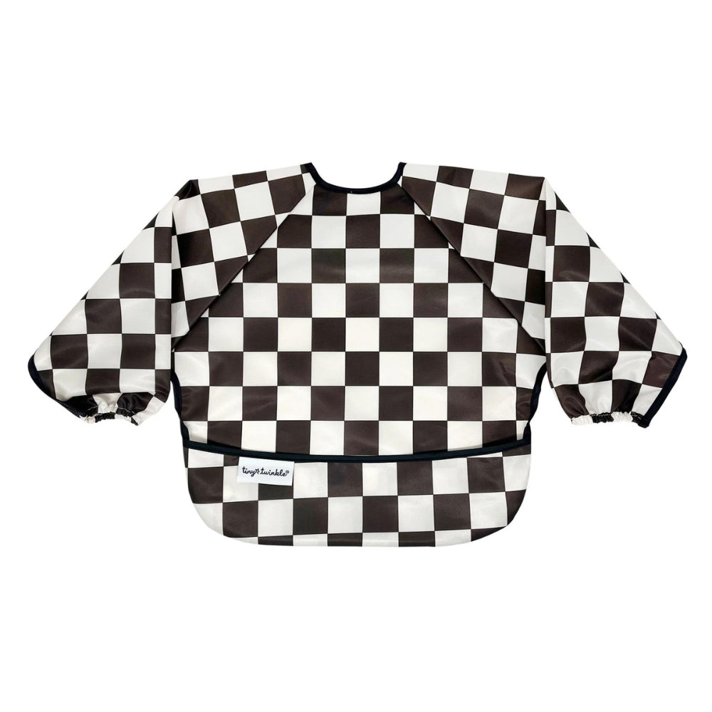 Tiny Twinkle - 防水长袖罩衣 - Black Checkers