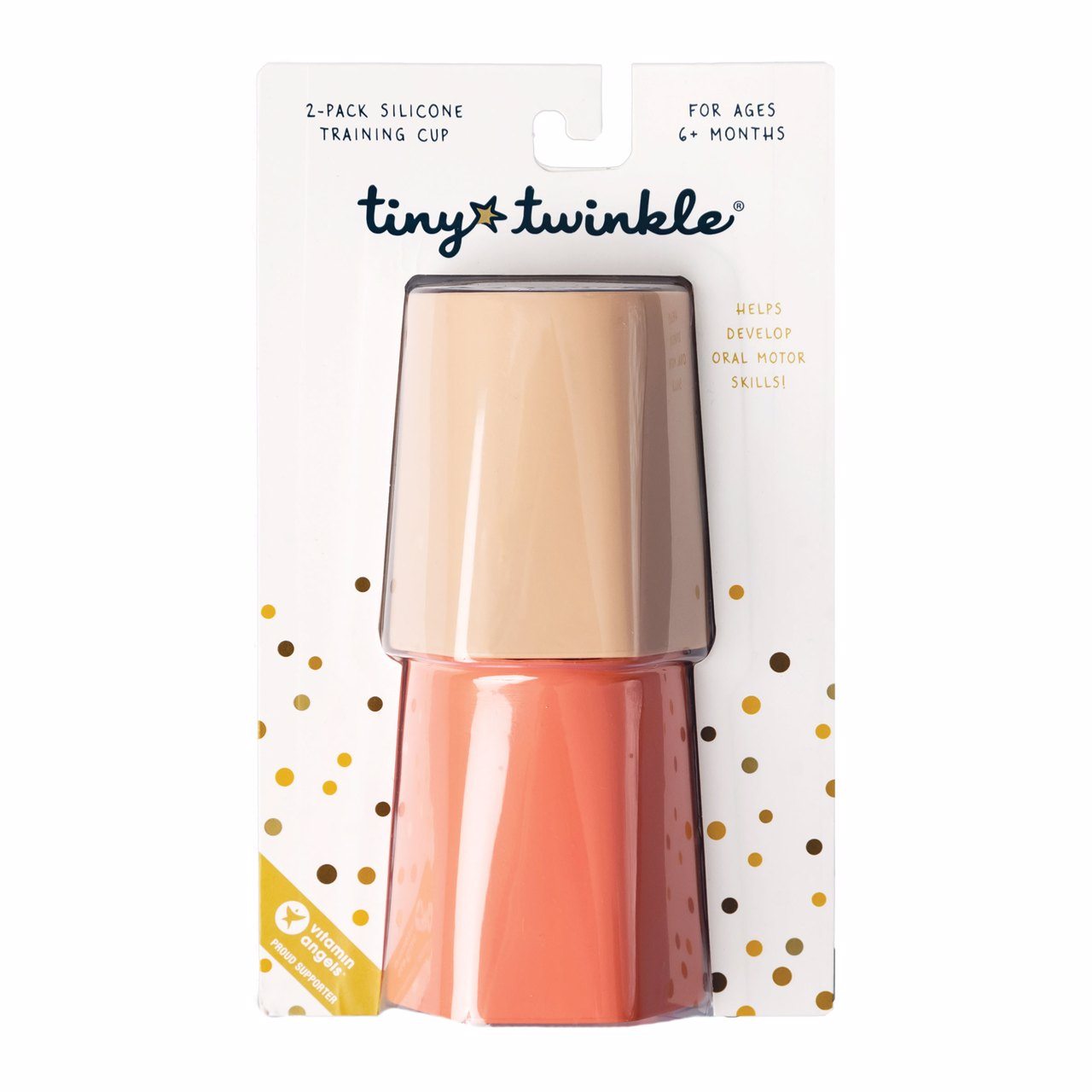 Tiny Twinkle - 硅胶学饮水杯2件套 - Sand/Coral