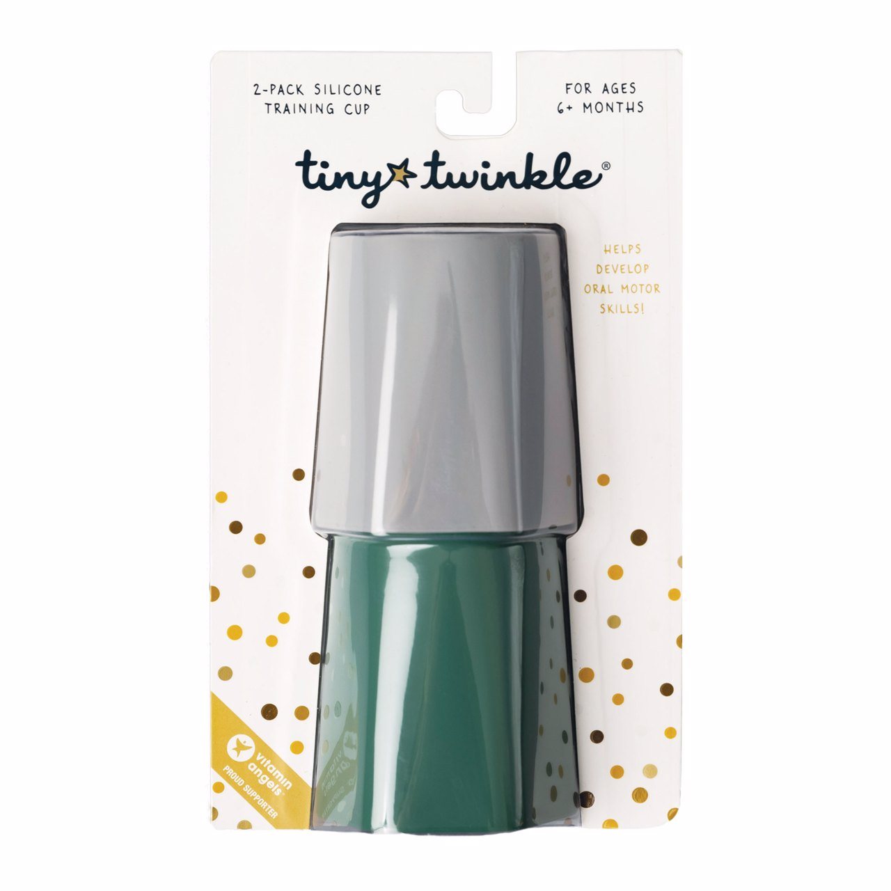 Tiny Twinkle - 硅胶学饮水杯2件套 - Olive/Grey