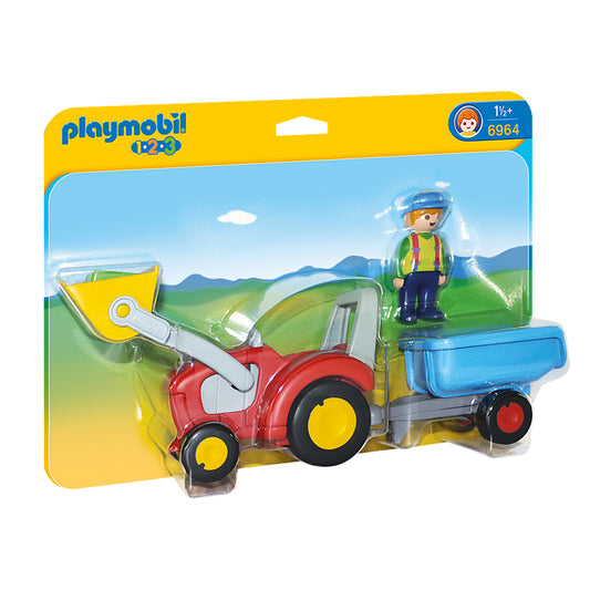 摩比世界 - 1.2.3系列牵引式拖拉机 Tractor with Trailer - PMB6964