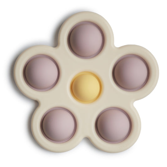 Mushie -宝宝花瓣型按压玩具 - Soft Lilac/Pale Daffodil/Ivory