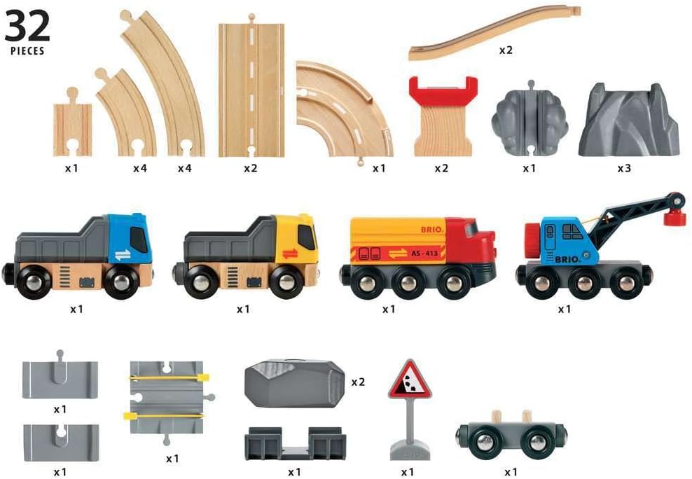 BRIO - 铁路与公路装载套装 32件