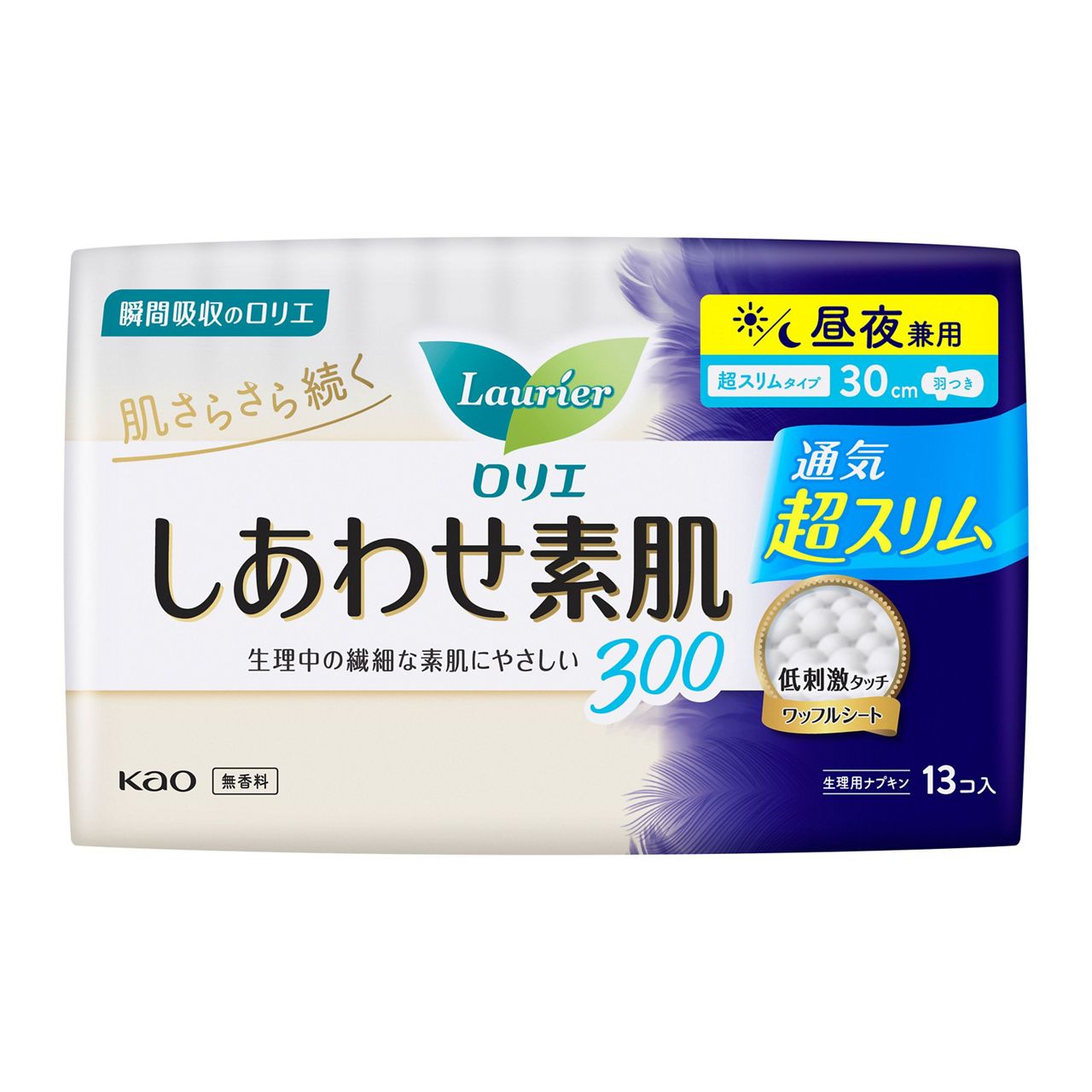 花王乐而雅 幸福的肌肤 纤巧 日用夜用有翼款 - 30cm 13片入