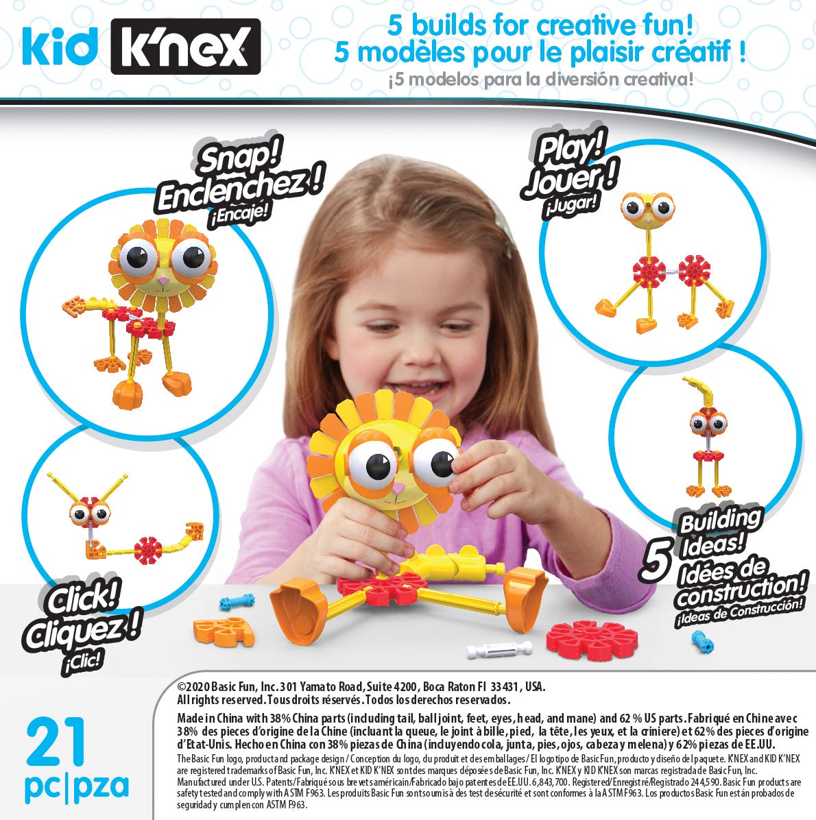 Knex – Safari Mates 套装(21 件,可搭建 5 种造型)