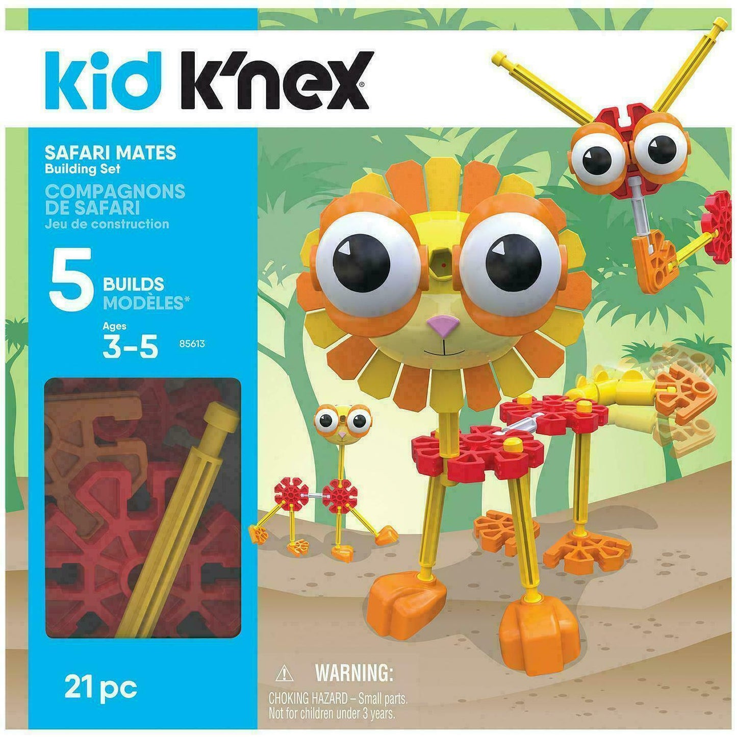 Knex – Safari Mates 套装(21 件,可搭建 5 种造型)
