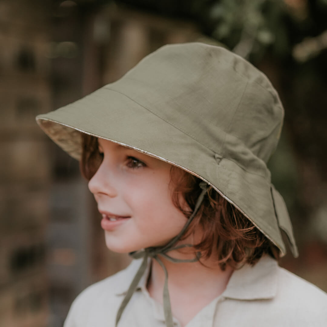 Bedhead Hats - (只有S码) Heritage系列双面渔夫防晒帽 - Mallee & Moss (6-12 mth | 46 - 50cm | S)