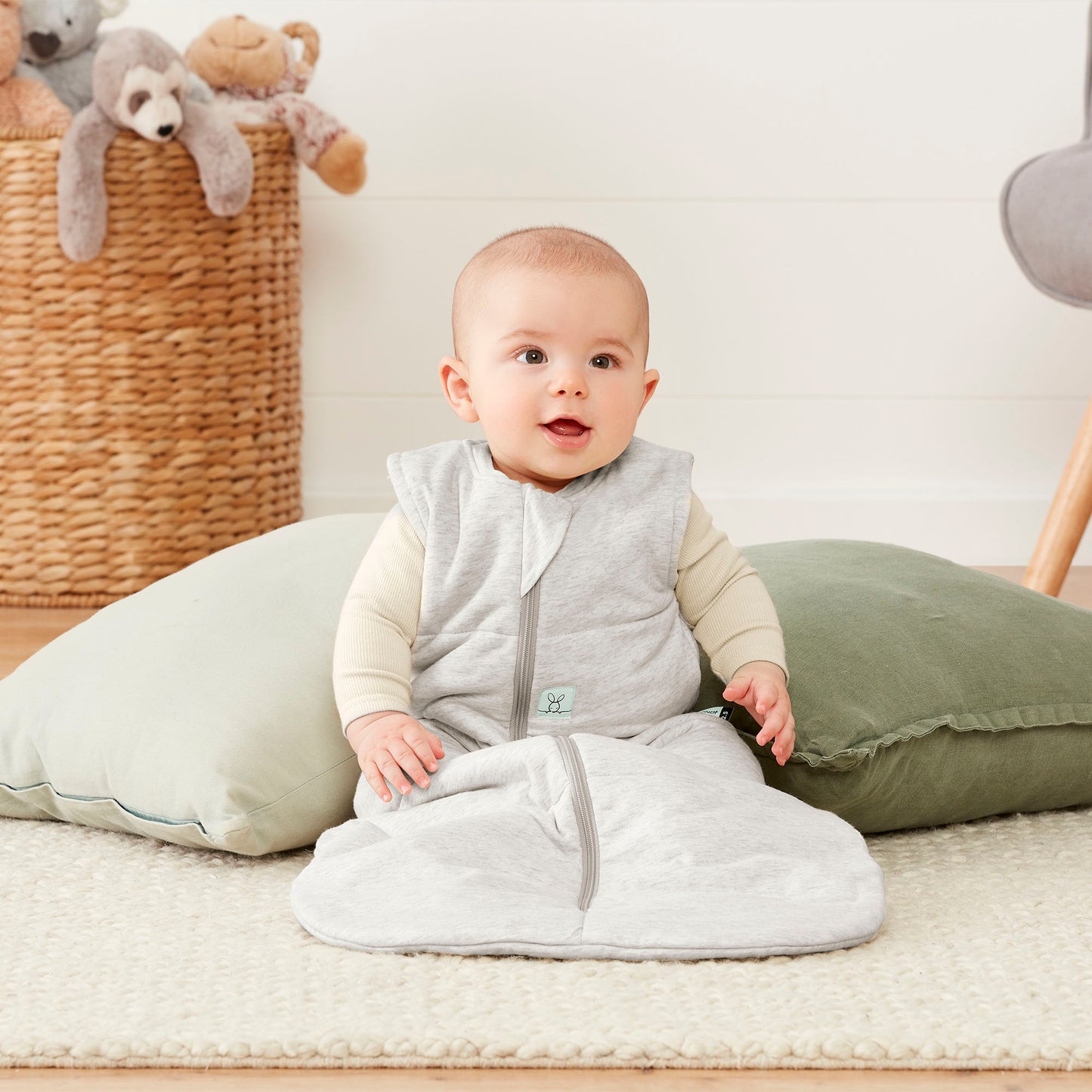 ergoPouch - 2.5tog Grey Marle Jersey棉紧身睡袋 仅剩8-24个月