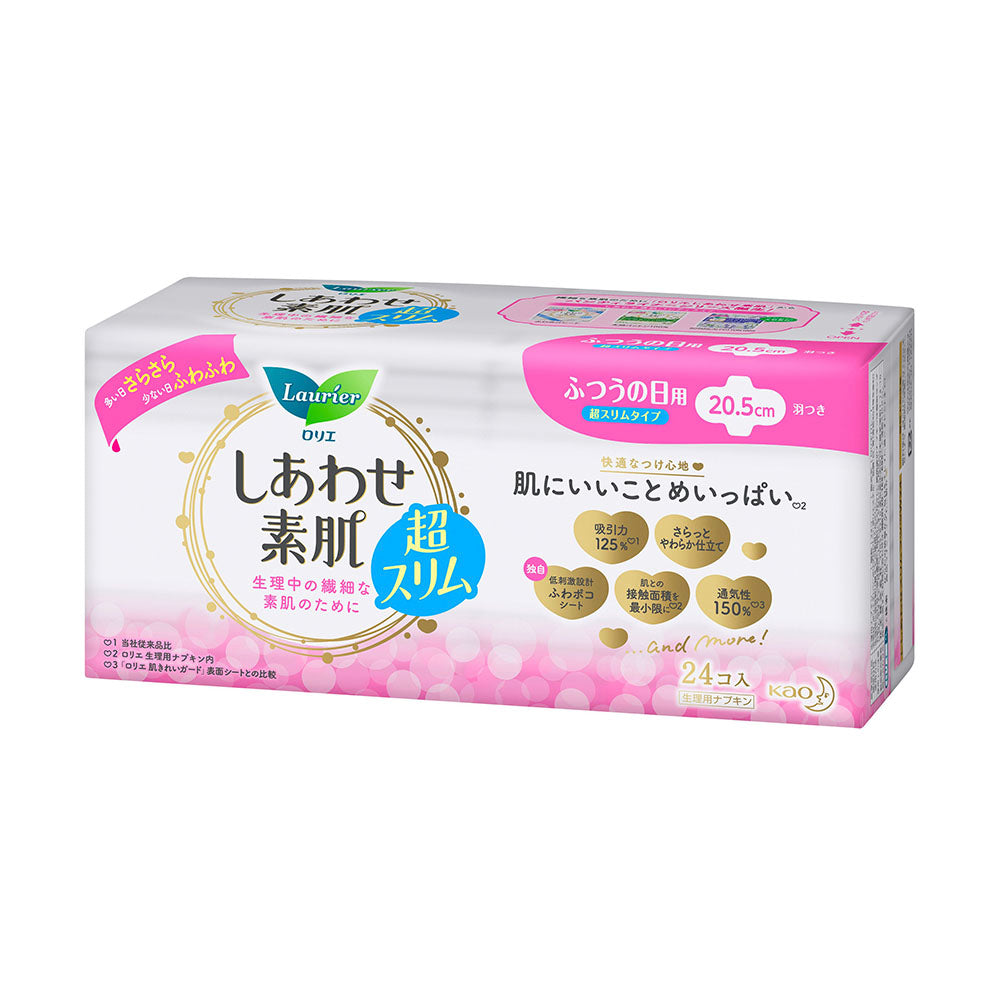 花王乐而雅F系列 素肌 敏感肌日用卫生巾 超薄型 20.5cm*24片