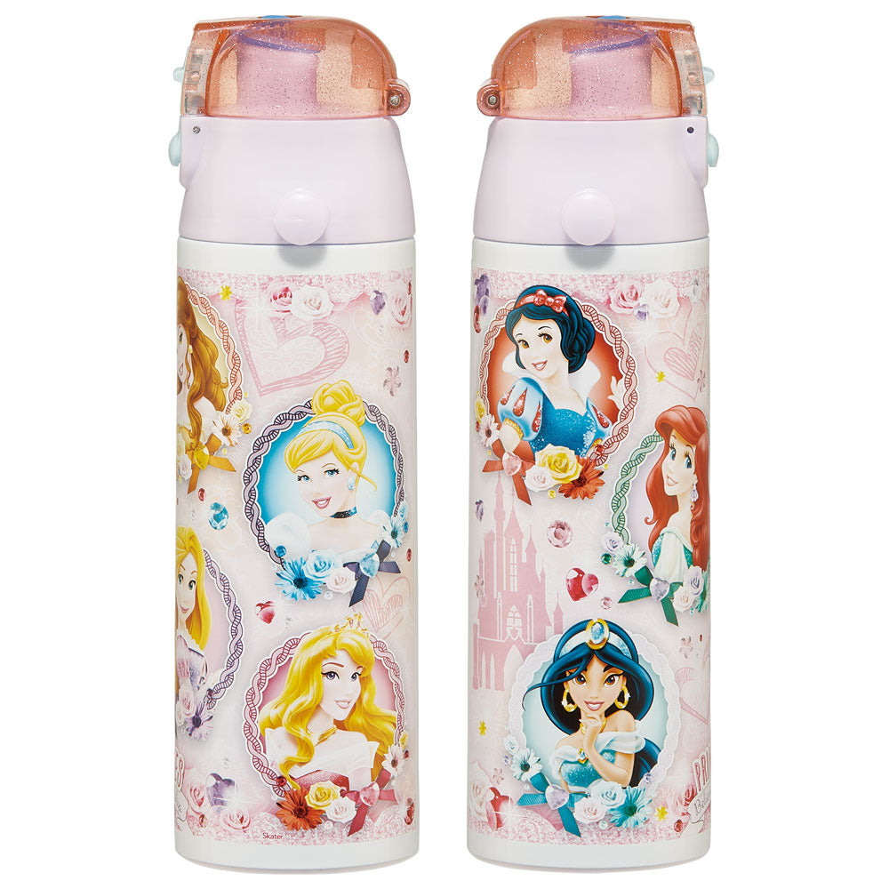 Skater - 一键按压不锈钢直饮水杯 580ml - Disney Princess