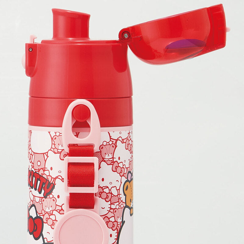 Skater - 一键按压不锈钢直饮水杯 470ml - Hello Kitty