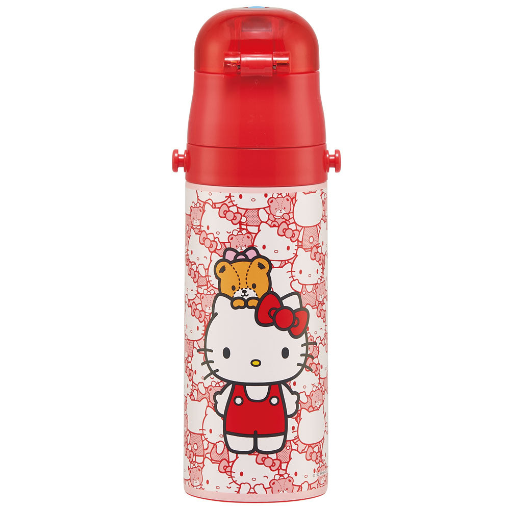 Skater - 一键按压不锈钢直饮水杯 470ml - Hello Kitty