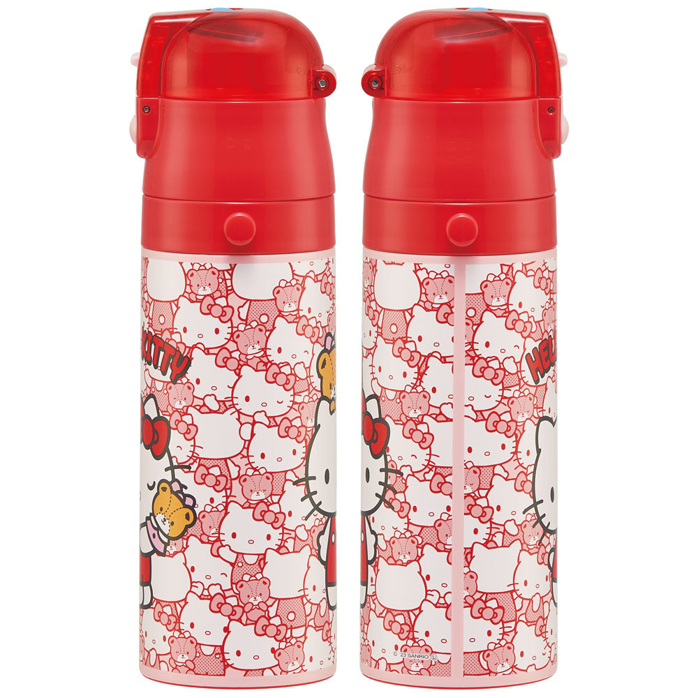 Skater - 一键按压不锈钢直饮水杯 470ml - Hello Kitty