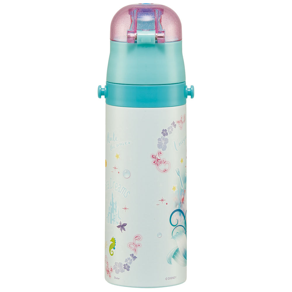Skater - 一键按压不锈钢直饮水杯 470ml - The Little Mermaid Ariel