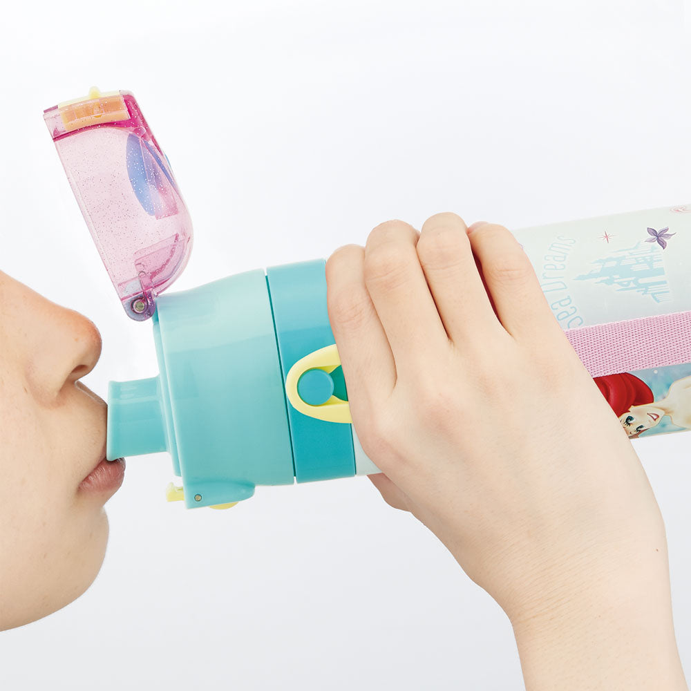 Skater - 一键按压不锈钢直饮水杯 470ml - The Little Mermaid Ariel