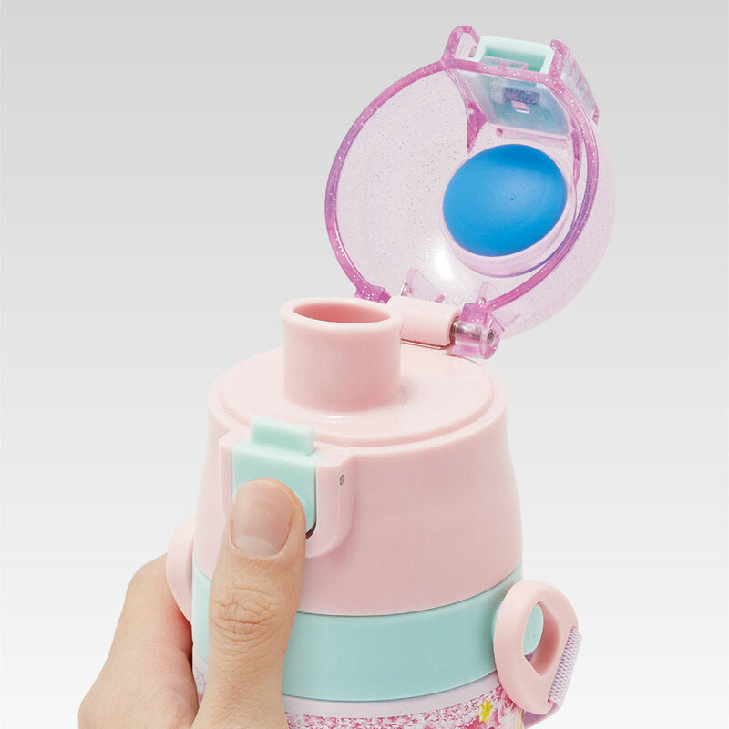 Skater - 一键按压不锈钢直饮水杯 470ml - Disney Princesses Believe in Friendship