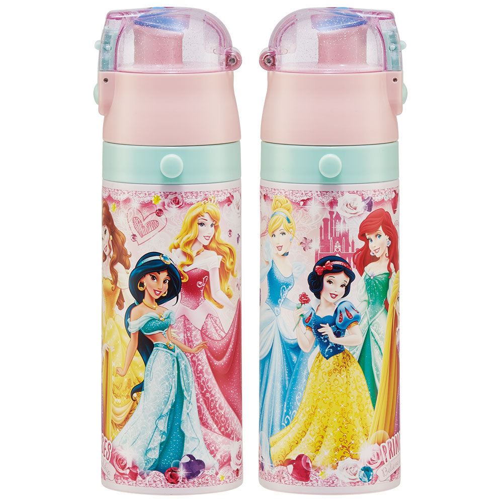 Skater - 一键按压不锈钢直饮水杯 470ml - Disney Princesses Believe in Friendship