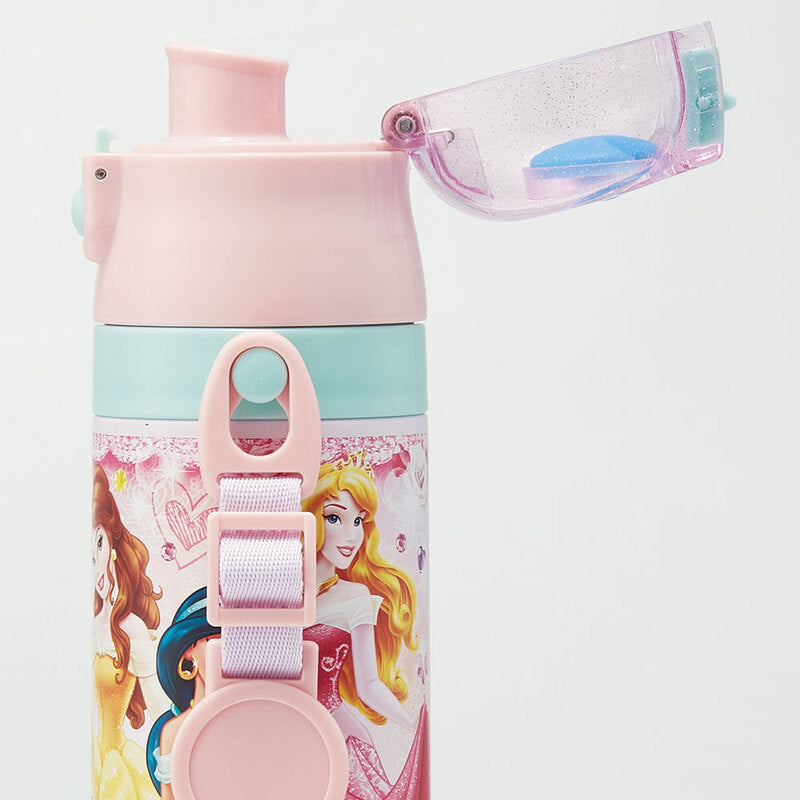 Skater - 一键按压不锈钢直饮水杯 470ml - Disney Princesses Believe in Friendship
