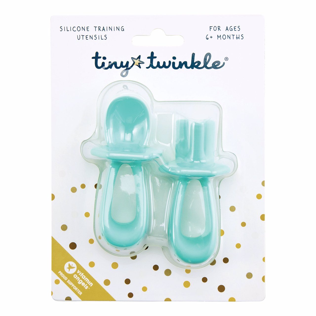 Tiny Twinkle - 宝宝硅胶训练叉勺 - Mint