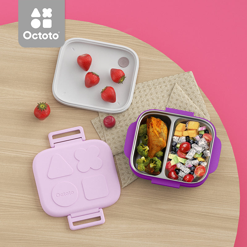 Octoto 不锈钢两分格餐盒plus