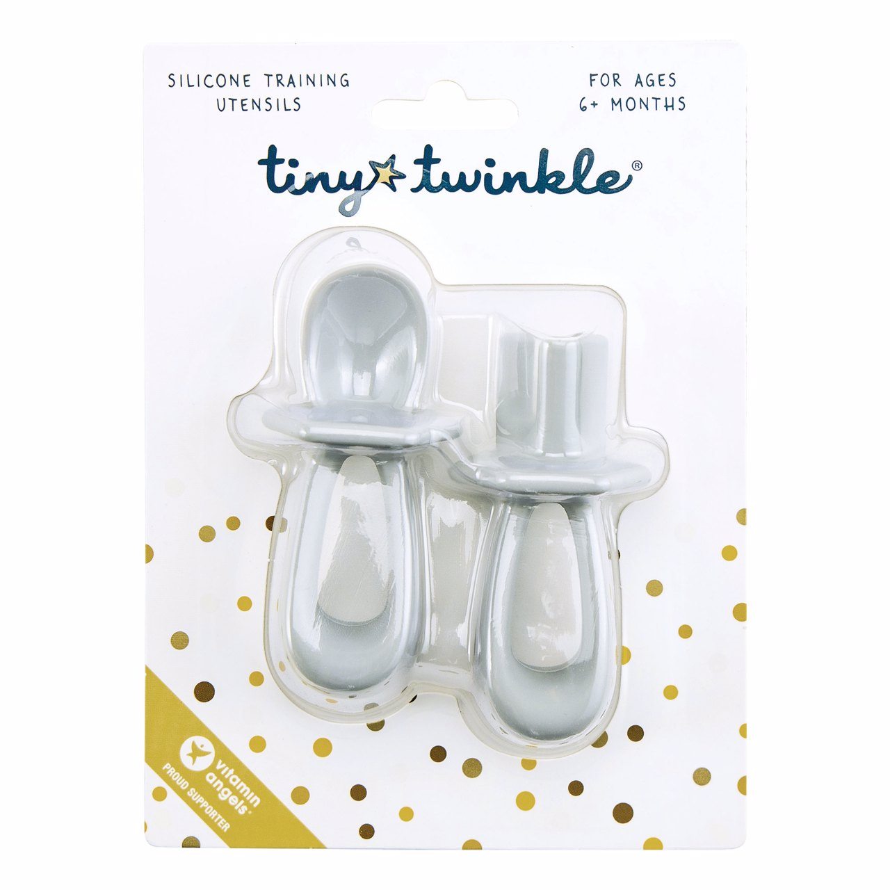 Tiny Twinkle - 宝宝硅胶训练叉勺 - Grey