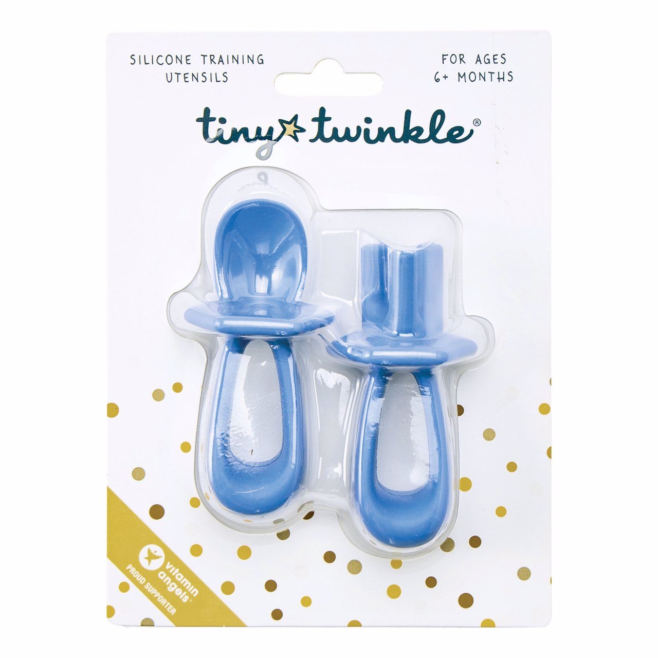 Tiny Twinkle - 宝宝硅胶训练叉勺 - Indigo