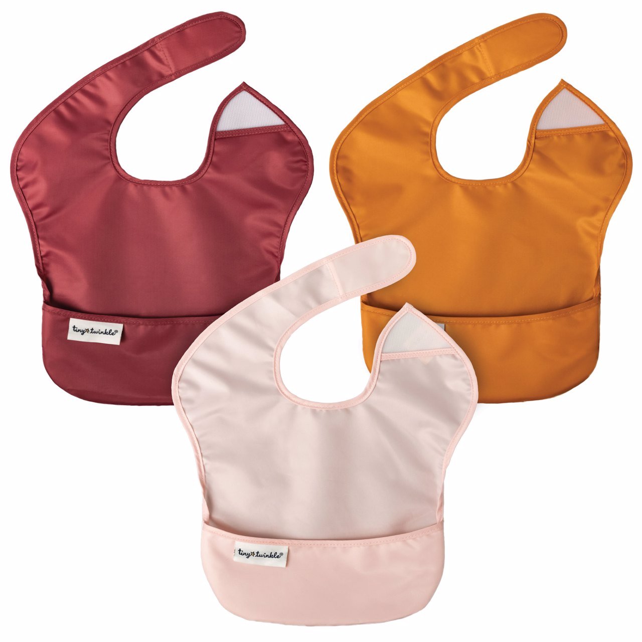 Tiny Twinkle - 防水便携围兜3件套 - Solid Girl Set of 3