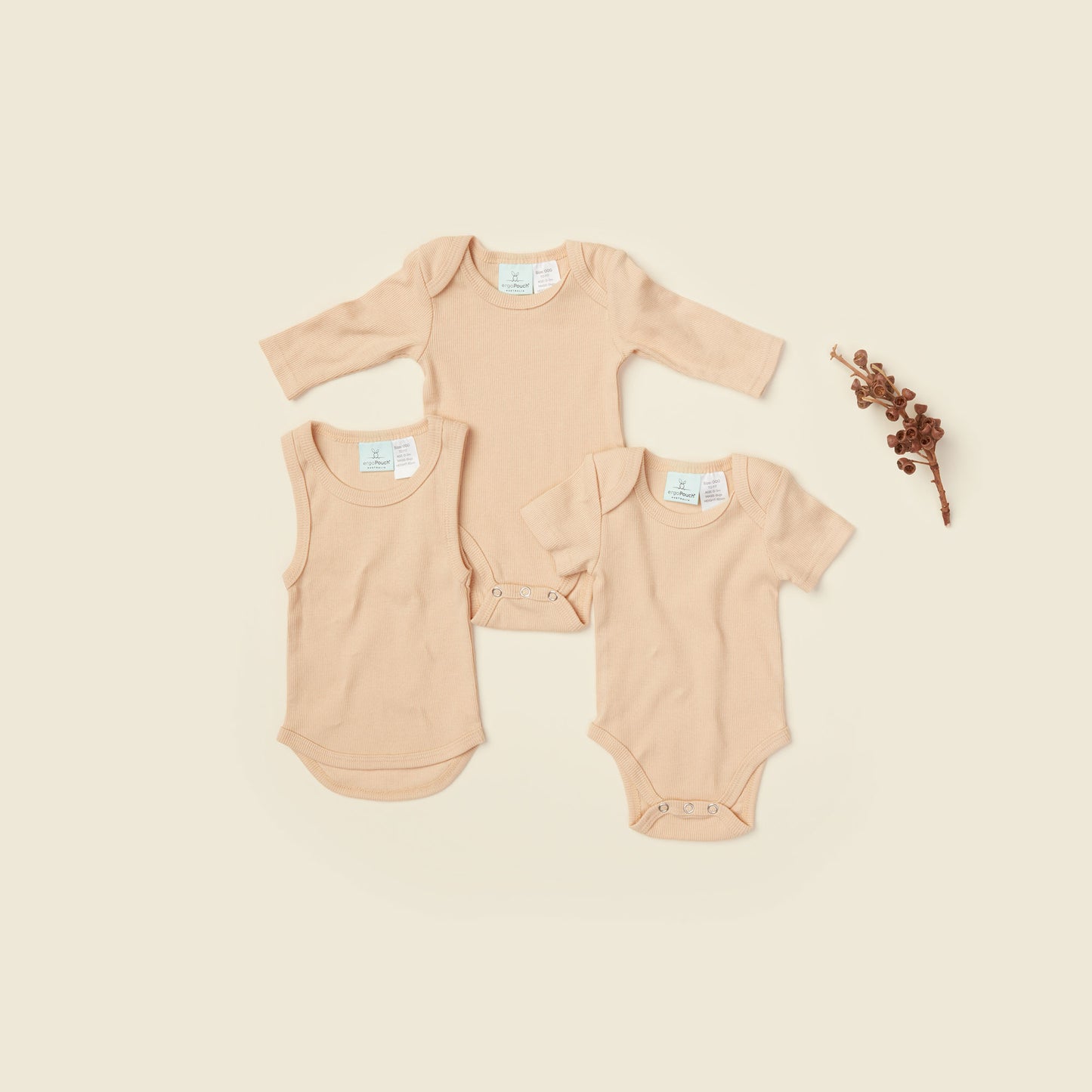 ergoPouch - 0.2tog Wheat款长袖纯棉包屁衣 0-3个月|3-6个月 |6-12个月 | 1岁