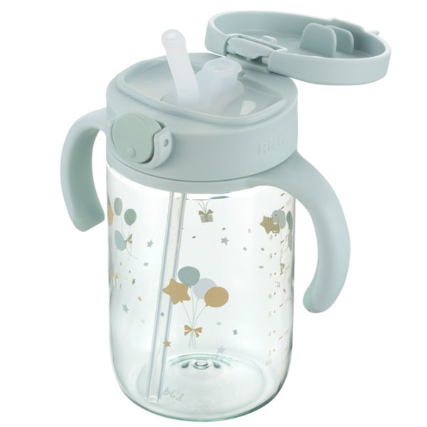Richell - Axtars Straw Mug 320ml - Light Blue