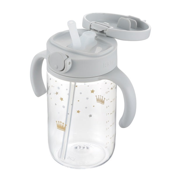 Richell - Axtars Straw Mug 320ml - Light Gray