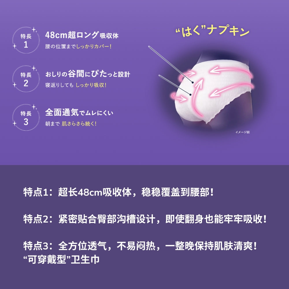 花王乐而雅Block系列卫生棉 - 超吸收安心内裤式卫生巾 - M/L尺码 5片装