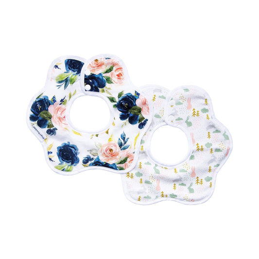 Tiny Twinkle - Kaffle™ 花瓣形防水围嘴口水巾  - Blush Set of 2